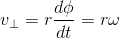 v_\perp = r \frac{d\phi}{dt} = r \omega
