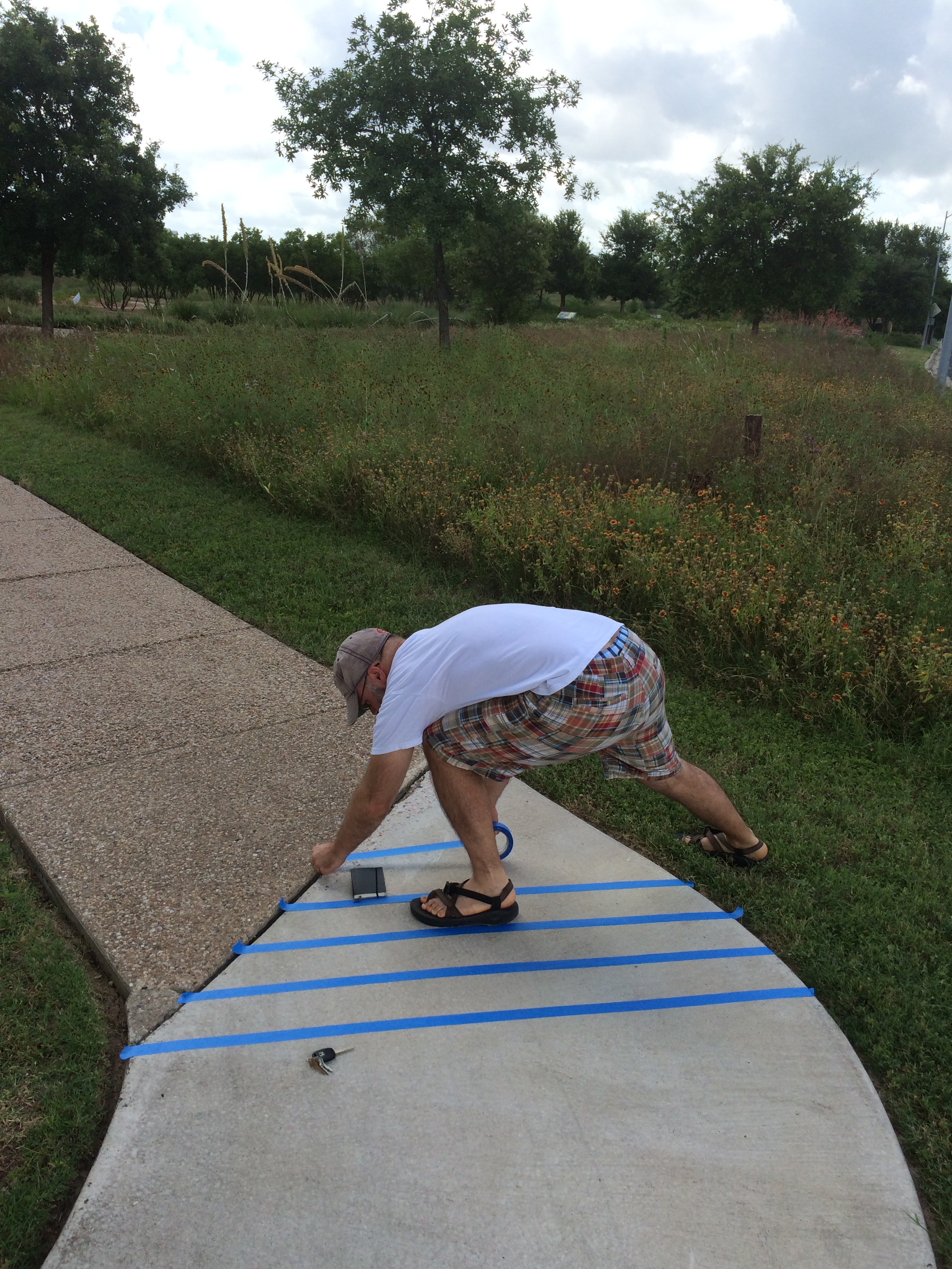 Laying down tape lines