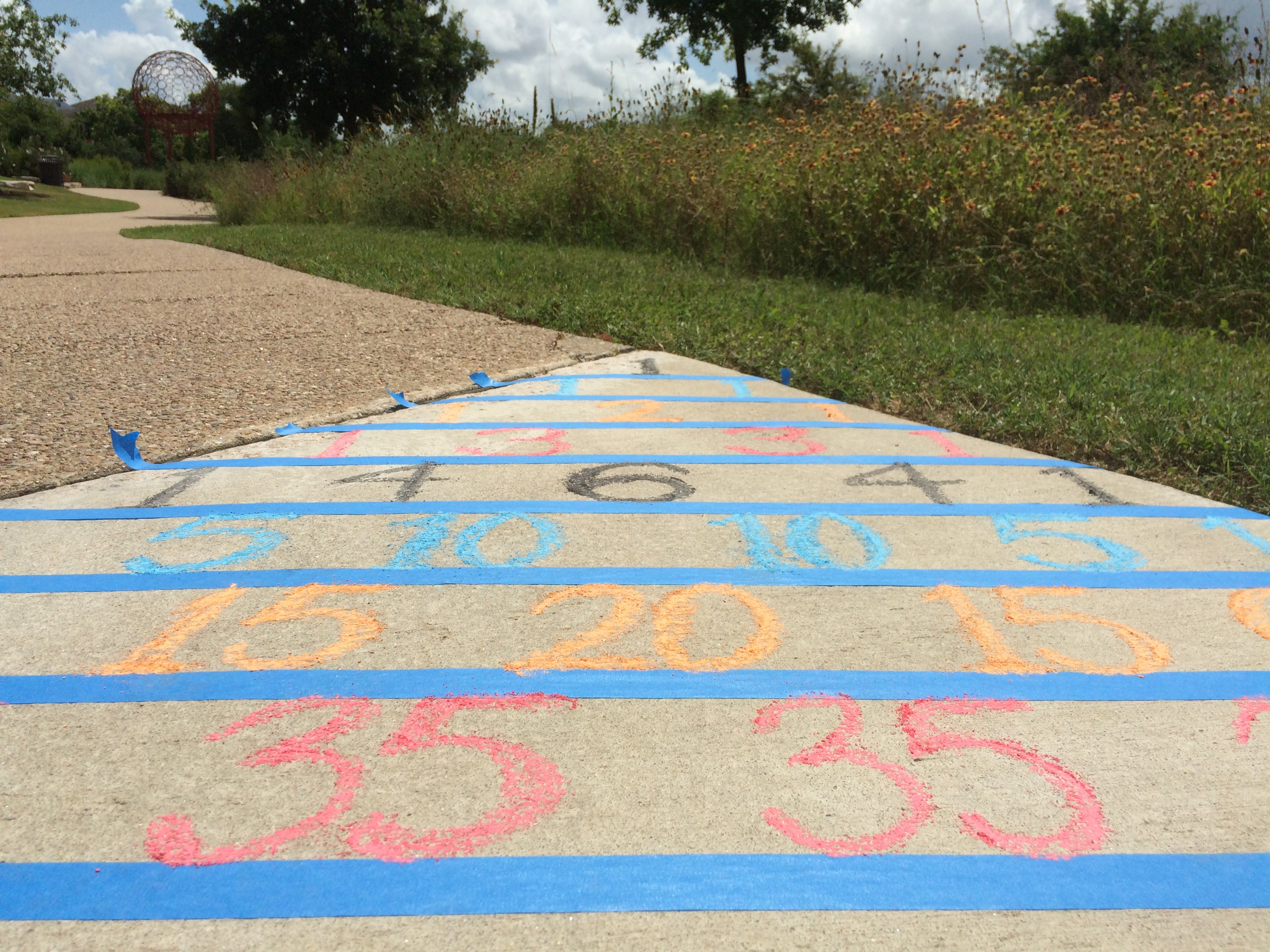 Masking tape was used for the lines