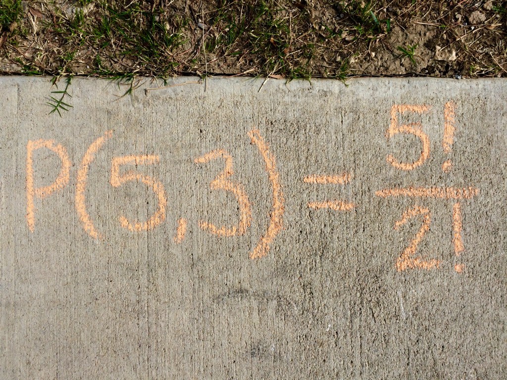 P(5,3) = 5!/2!