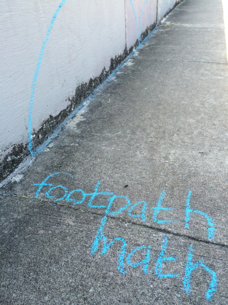 footpath math tagged on sidewalk
