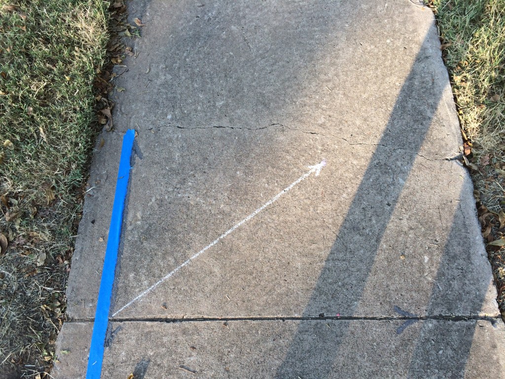 Laying out tape as a guide for the graph